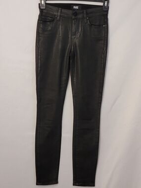 PAIGE Black Coated Verdugo Ultra Skinny Jeans Size 26